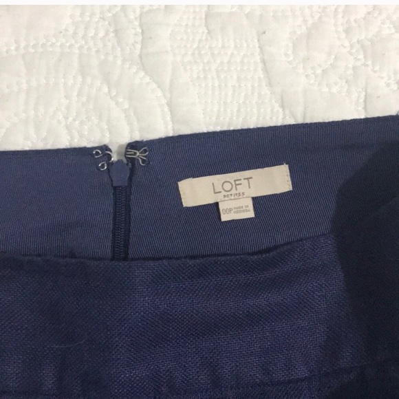 LOFT Navy linen skirt - Picture 3 of 6